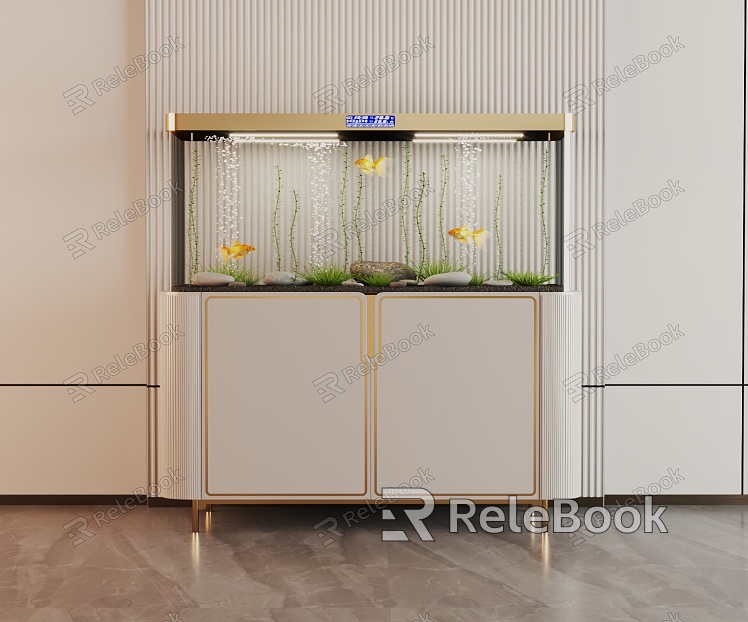 Modern Fish Tank Glass Fish Tank Display Cabinet Hallway Side Cabinet Aquarium model