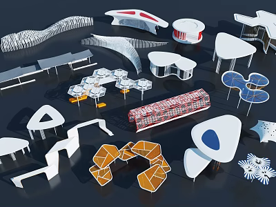 Creative Architectural Pergola Structures With Diverse Modern Shapes And Designs 3d model