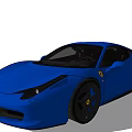 Blue Ferrari Sports Car With Sleek Design And Shiny Exterior Alloy Wheels