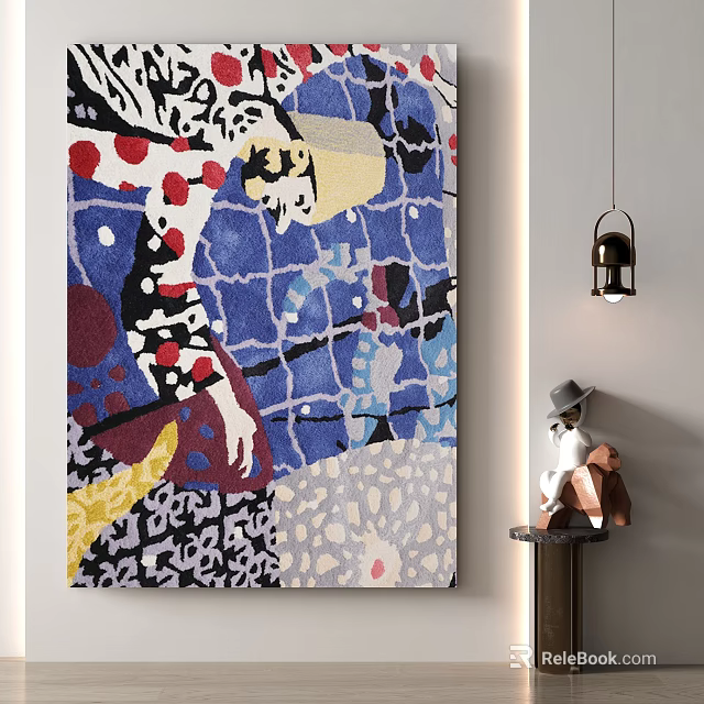 Vibrant Square Carpet With Abstract Geometric Patterns For Modern Home Decor 3d model