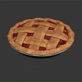 Fresh Berry Pie With Lattice Crust And Purple Filling In Metal Pan