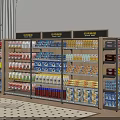 Modern Retail Display Shelves With Various Well Arranged Products And Neatly Stocked Storage
