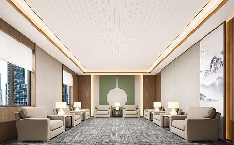 New Chinese Reception Room Meeting Room 3d model