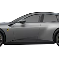 Silver Gray Ferrari Car With Modern Sleek Body And Black Wheels Design