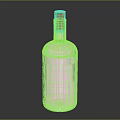 Standing Transparent Glass Bottle With Orange Cap And Rolled Paper Inside
