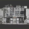Detailed Water Vessel Cockpit Interior Model With Control Consoles And Instrument Panels