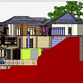 Luxurious Single Family Villa With Tiled Roof Multiple Floors Swimming Pool And Surrounding Trees