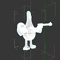 Aquatic Animal Penguin Holding a Gun with Cloth in 3D Model Design