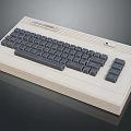 Vintage Computer Keyboard With Wooden Base And Black Retro Design Keys
