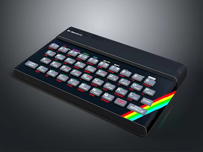 Sleek Modern Computer Keyboard With Colorful Rainbow Light Strip And Backlit Keys 3d model