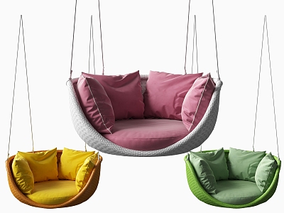 Modern Hanging Chair Outdoor Woven Hanging Chair 3d model