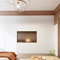 Cozy Apartment Interior Featuring Sofa Bed Wooden Coffee Table Pendant Light And Green Plant