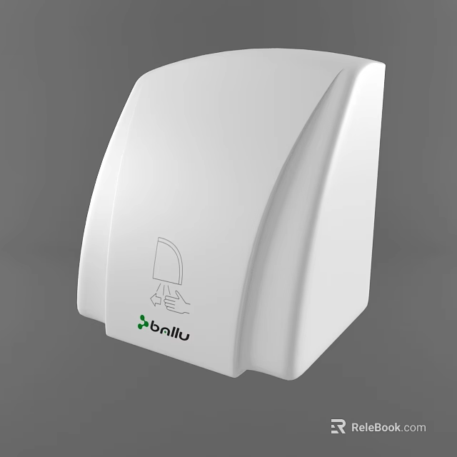Modern Ballu White Bathroom Hand Dryer Accessory For Efficient Hand Drying 3d model 