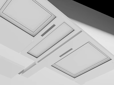 Modern Ceiling Design With Square Panels And Sleek Lines Structure 3d model