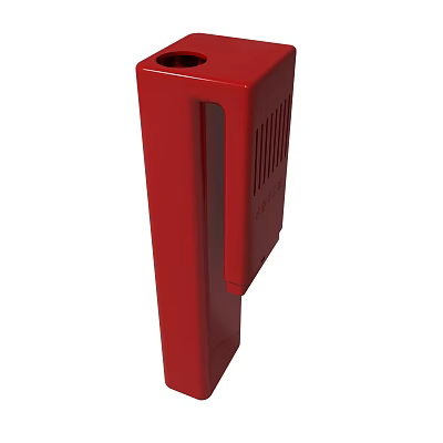 Red Rectangular Device With Top Hole And Side Ventilation Grills 3d model