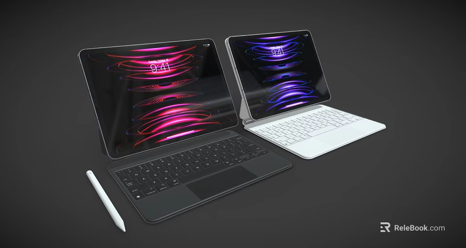 Sleek 2-in-1 Convertible Laptops With Detachable Keyboards Stylus Pen And Vibrant Dynamic Screens 3d model 