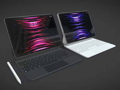 Sleek 2-in-1 Convertible Laptops With Detachable Keyboards Stylus Pen And Vibrant Dynamic Screens 3d model
