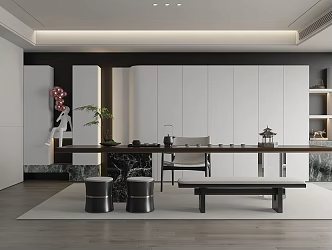 Chinese New Chinese Tea Room Door Wall Cabinet 3d model