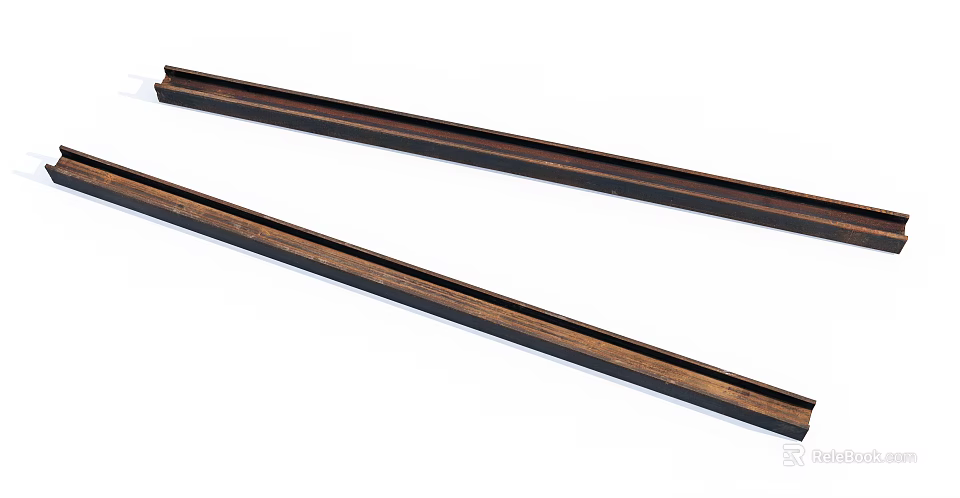 Long Wooden Parallel Strips In Dark And Light Brown For Decoration 3d model 