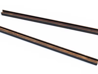 Long Wooden Parallel Strips In Dark And Light Brown For Decoration 3d model