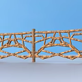 Garden Ornament Wooden Fence With Branch Like Curved Design For Outdoor Decoration