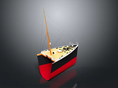 modern ship sailing ship 3d model
