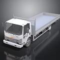Modern White Flatbed Truck For Cargo Transport With Open Bed Design