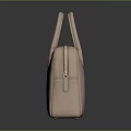 Everyday Stylish Pink Leather Handbag With Double Handles And Side Zipper