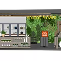 Youtoo Flower Shop Interior With Green Plant Wall And Flower Displays On Shelves