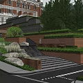 Modern Garden Landscape Design With Terraced Greenery Stone Steps And Architectural Elements