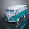 Modern bus minibus minivan driverless bus 3d model