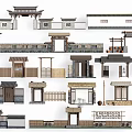 Various Styles of Traditional Chinese Gates Featuring Ancient Architectural Elements Wooden Frames and Tile Roofs