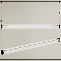 Modern Minimalist Long Linear Pendant Lights With White Shade And Black Accents