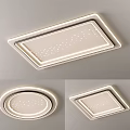 Sleek Modern Ceiling Light In Square Round Shapes With LED Strip And Dotted Design
