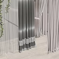 Fabric Curtain Window Screen 3d model