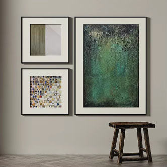 Quiet Retro Abstract Decorative Painting 3d model
