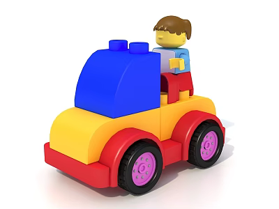 Lego LEGO Building Blocks Cartoon Car Characters Educational Assembled Toys Children's Paradise Tiffany Tiffany Internet Popular 3d model