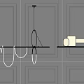 Modern Minimalist Chandelier With Simple Lines For White Wall Interior Design 3d model