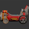 3D Cosmic Themed Rocket Toy Car With Blue Seat And Propeller Wheels