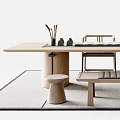 New Chinese Tea Table and Chair Combination 3d model