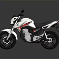 White And Red Modern Street Motorcycle With Black Seat And Sleek Body Design