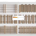 Various Styles of Wooden Railings with Different Designs for Outdoor Garden Fence