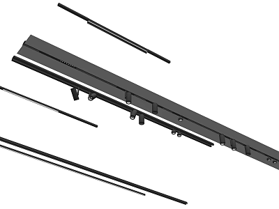 Modern LED Downlights And Spotlights With Sleek Black Ceiling Mount Design 3d model