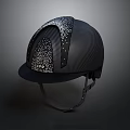 Black Safety Helmet With Silver Sparkle Accents And Adjustable Strap For Daily Use