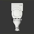 White Ceramic Toilet Furniture With Open Lid And Red Base Accents