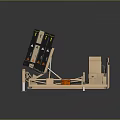 Industrial Mechanical Stacking Device With Black Containers And Beige Control Base 3d model