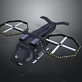 Futuristic Black Aircraft With Dual Large Propellers And Numbered 01 Design