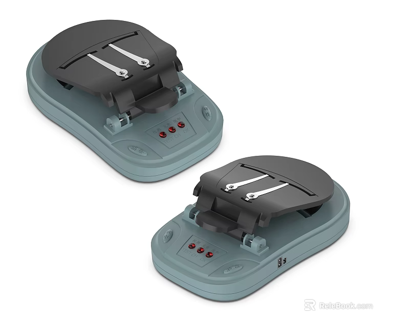 Gray Dual Phone Charging Stands With Clamp Design For Digital Devices 3d model 