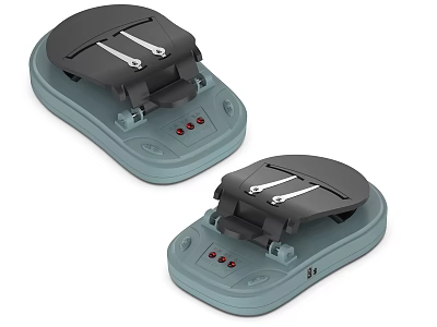 Gray Dual Phone Charging Stands With Clamp Design For Digital Devices 3d model
