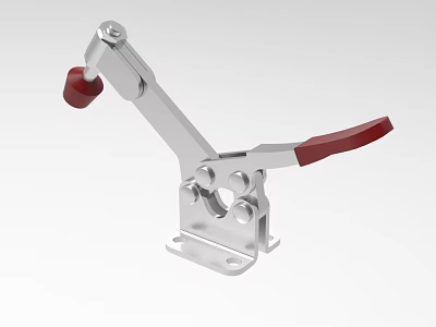 Industrial Equipment With Metal Construction Red Handle Silver Body Clamping Lever Structure 3d model